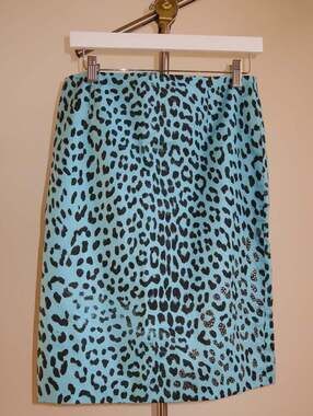 Blumarine Spring Summer 2000 Blue Leopard Skirt
